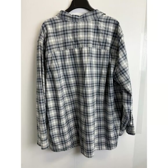 Alesbury Mens 3XL Work Shirt Button-Front Plaid Check Long Roll Up Sleeve Cotton - Picture 4 of 4